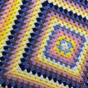 Hand Crocheted Baby Blanket - Large Granny Square